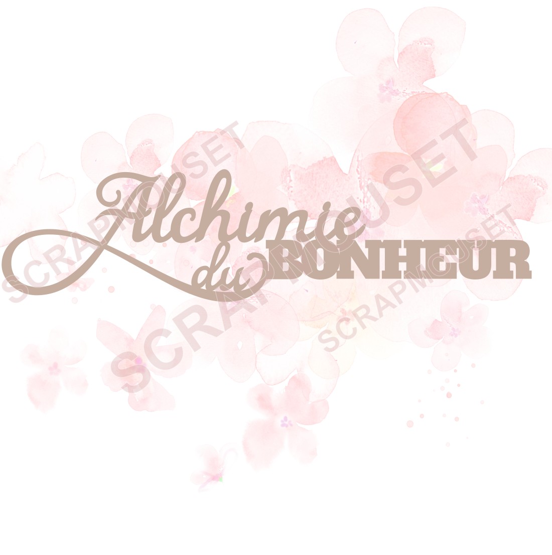 Mot Alchimie du bonheur en carton bois SCRAPMOUSET