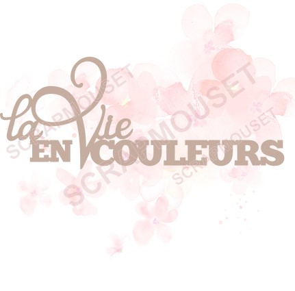 Mot La vie en couleurs en carton bois SCRAPMOUSET