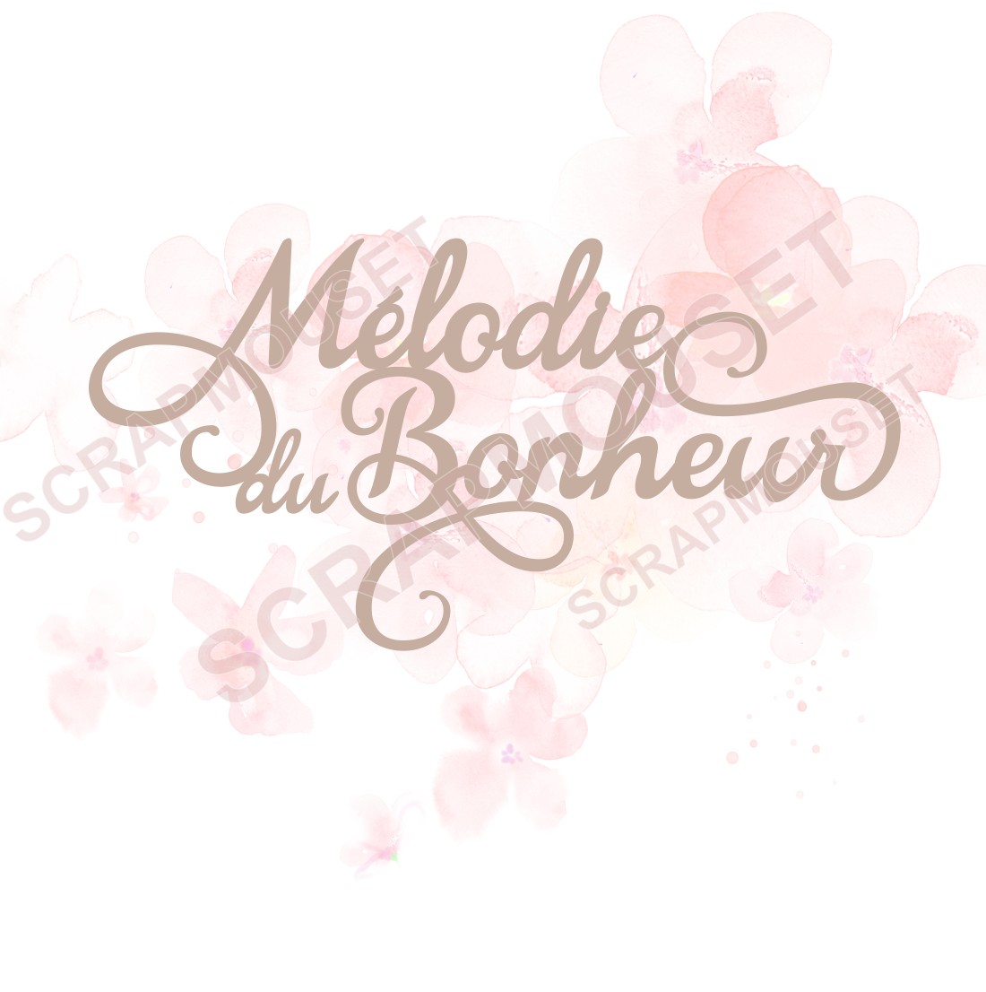 Mot Mélodie du Bonheur en carton bois SCRAPMOUSET