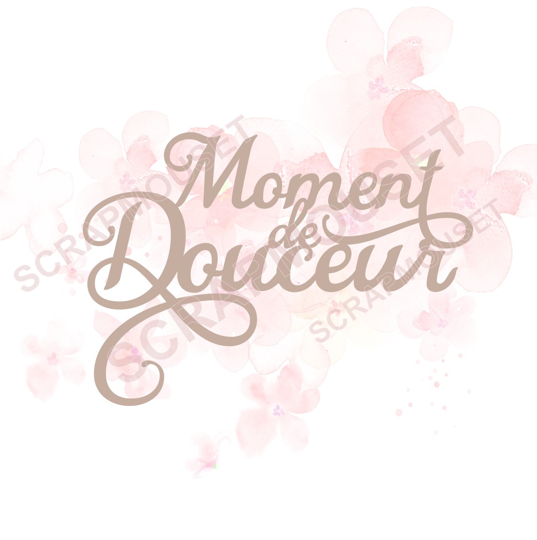 Mot Moment de douceur en carton bois SCRAPMOUSET
