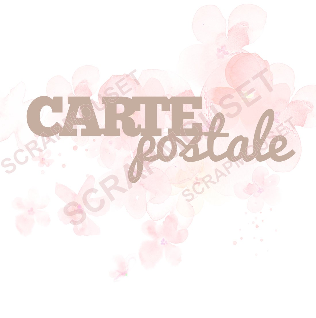 Mot Carte postale en carton bois SCRAPMOUSET