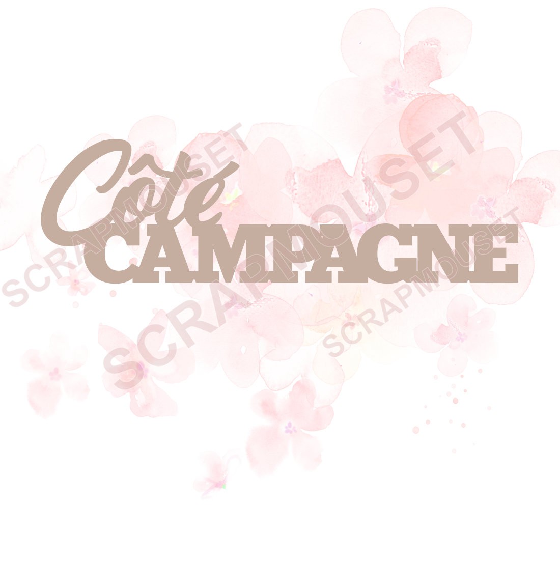 Mot Côté campagne en carton bois SCRAPMOUSET
