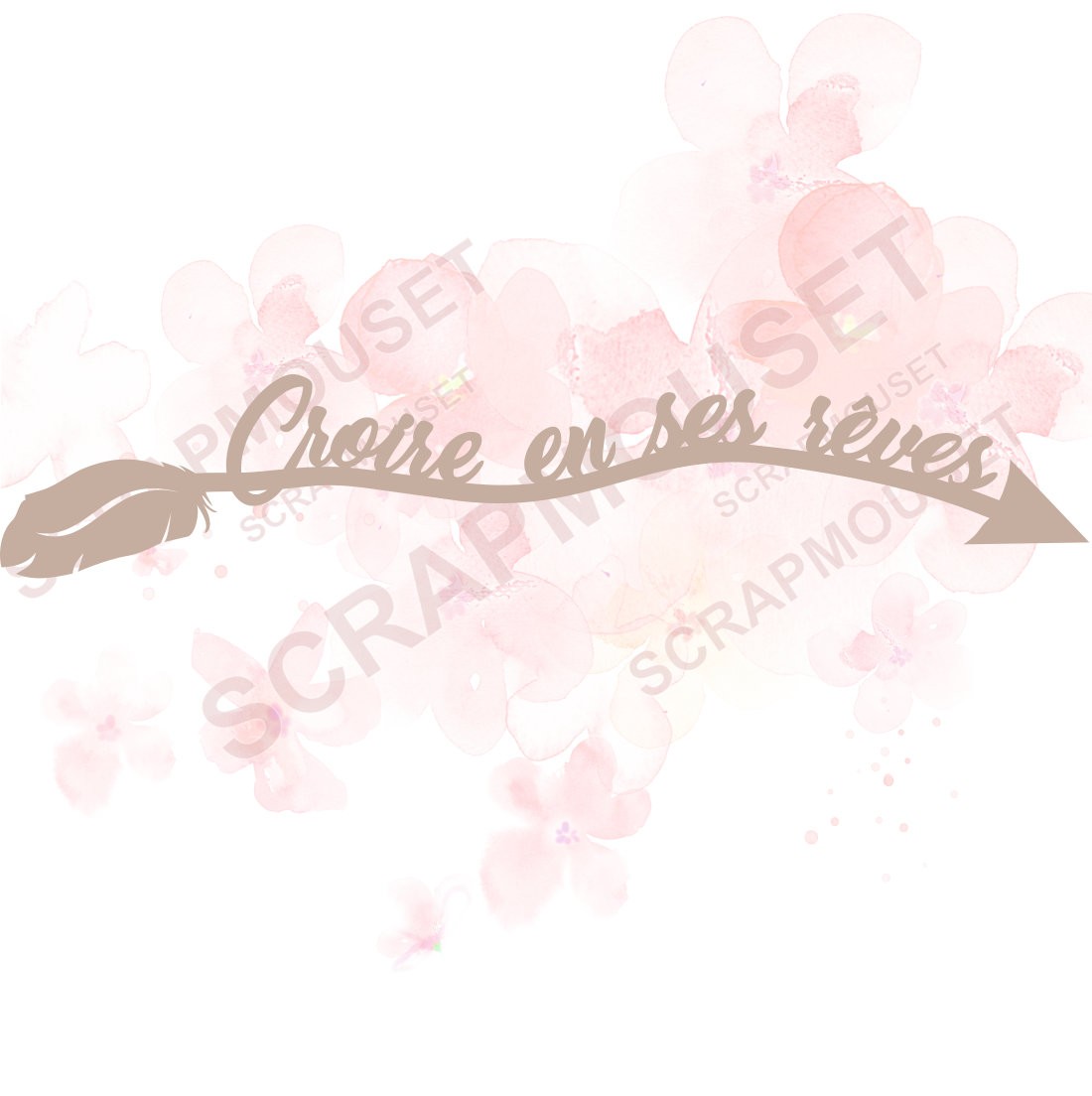 Mot Croire en ses rêves en carton bois SCRAPMOUSET