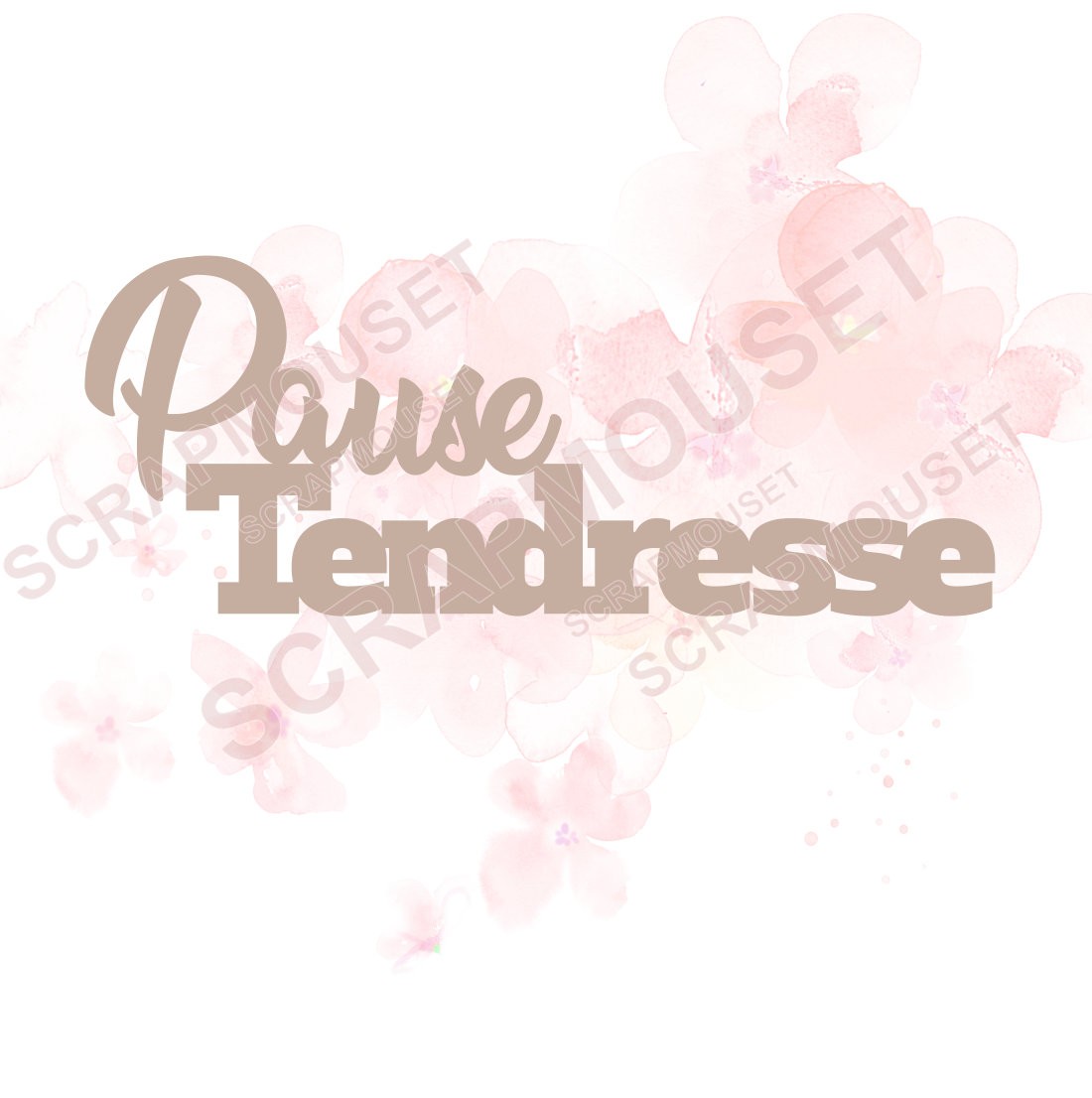 Mot Pause tendresse en carton bois SCRAPMOUSET