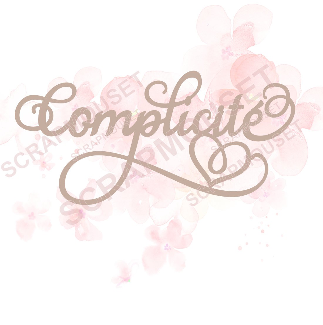 Mot complicité et petit coeur en carton bois SCRAPMOUSET