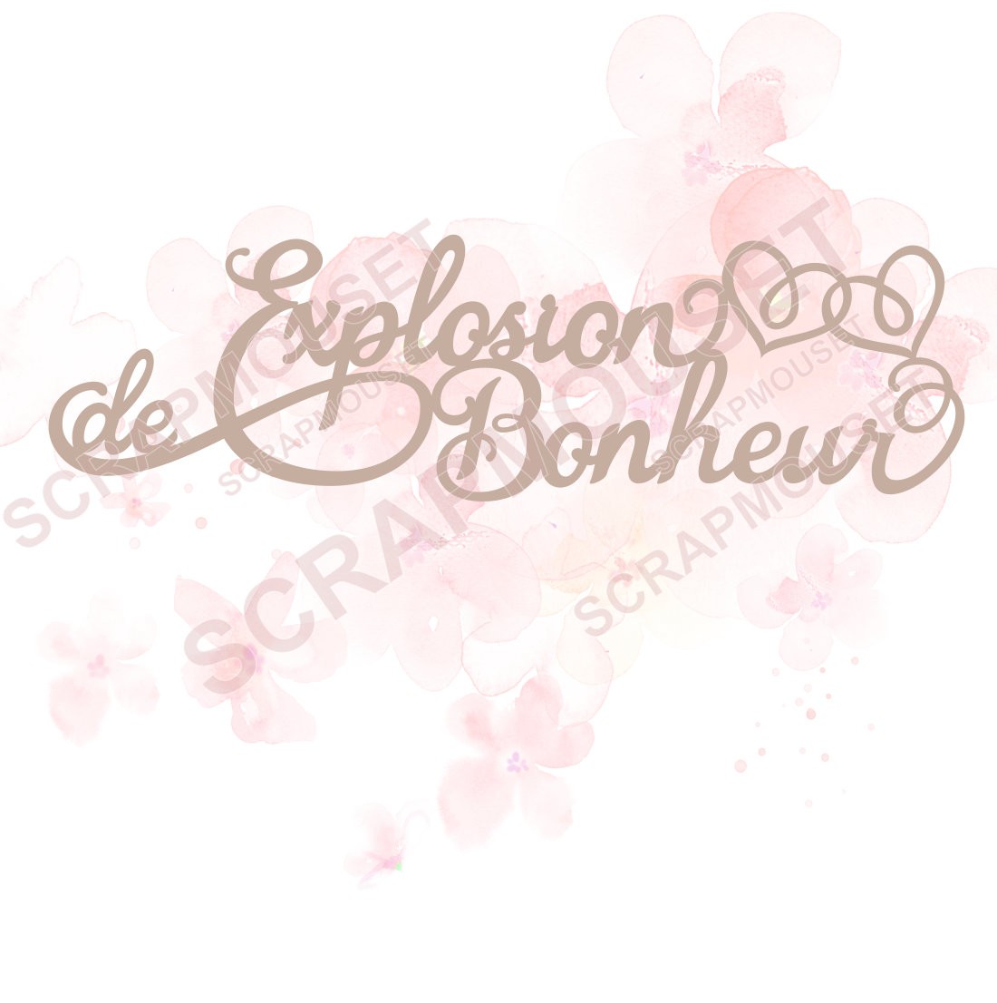 Mot Explosion de bonheur en carton bois SCRAPMOUSET