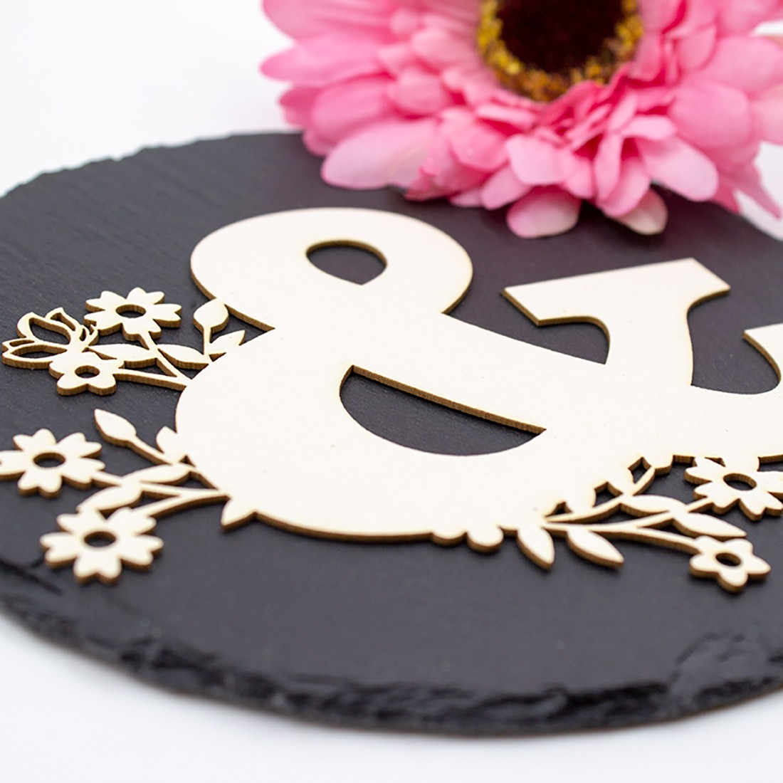 Grande esperluette florale en carton bois SCRAPMOUSET