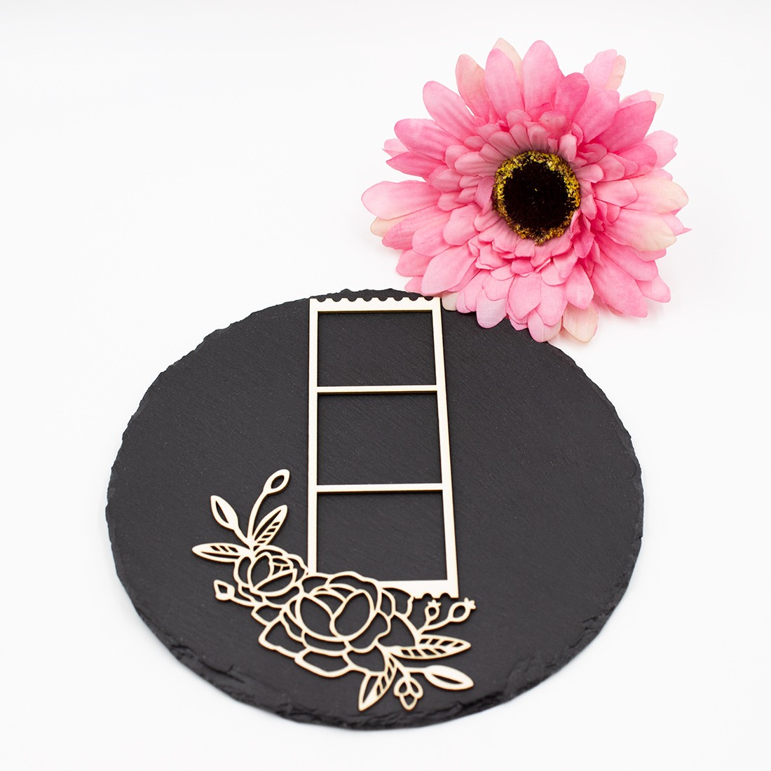Chipboard diapositive florale dentelée en carton bois SCRAPMOUSET