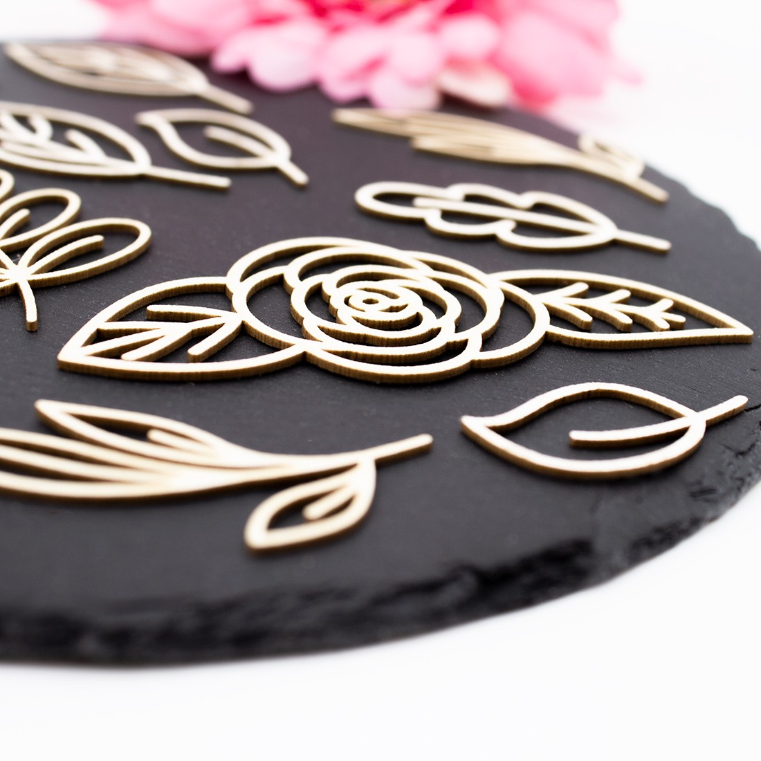 Chipboards feuillages ajourés en carton bois SCRAPMOUSET