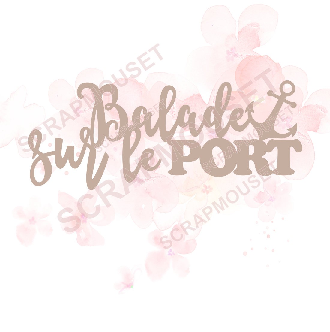 Mot Balade sur le Port en carton bois SCRAPMOUSET