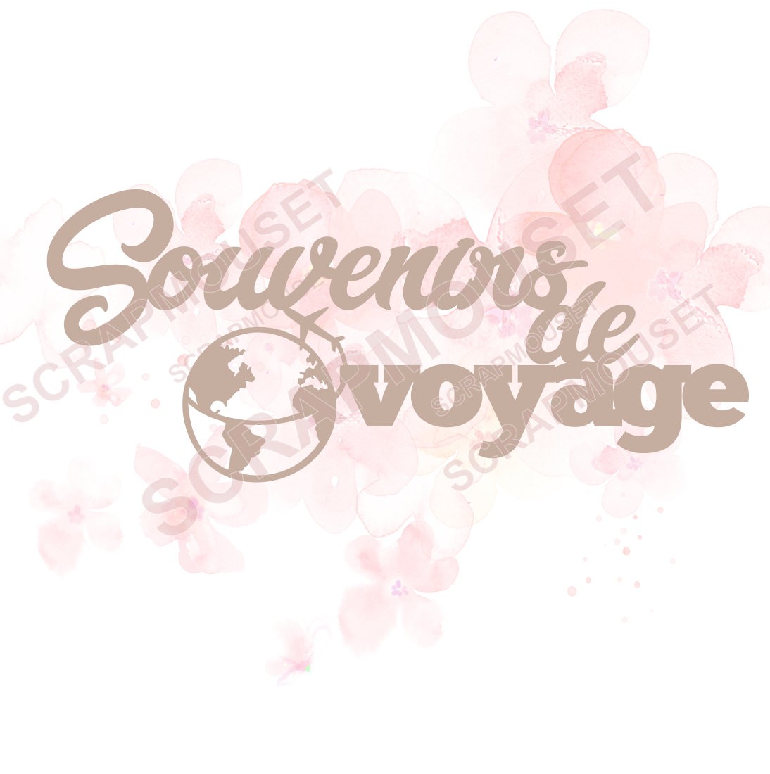 Mot Souvenirs de voyage en carton bois SCRAPMOUSET