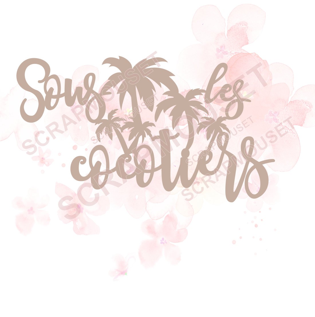 Mot Sous les cocotiers en carton bois SCRAPMOUSET