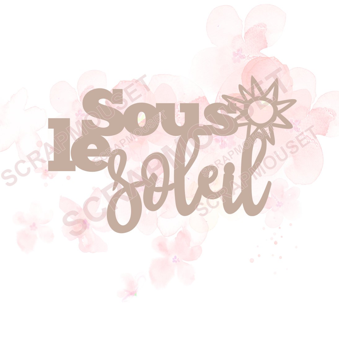 Mot Sous le soleil en carton bois SCRAPMOUSET