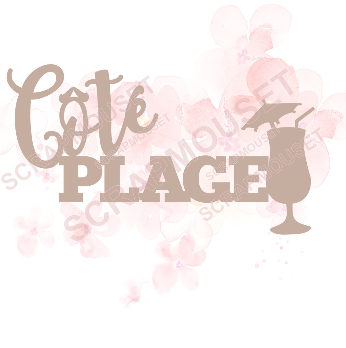 Mot Côté plage en carton bois SCRAPMOUSET