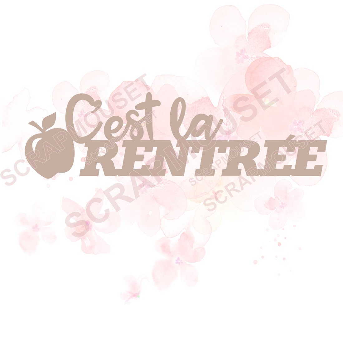 Mot C'est la rentrée en carton bois SCRAPMOUSET
