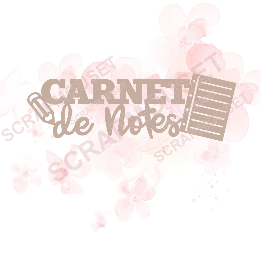 Mot Carnet de notes en carton bois SCRAPMOUSET