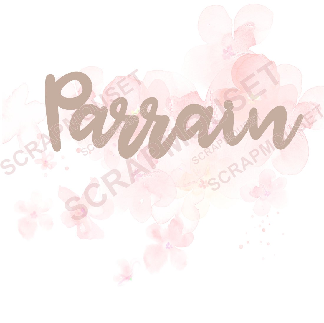 Mot Parrain en carton bois SCRAPMOUSET