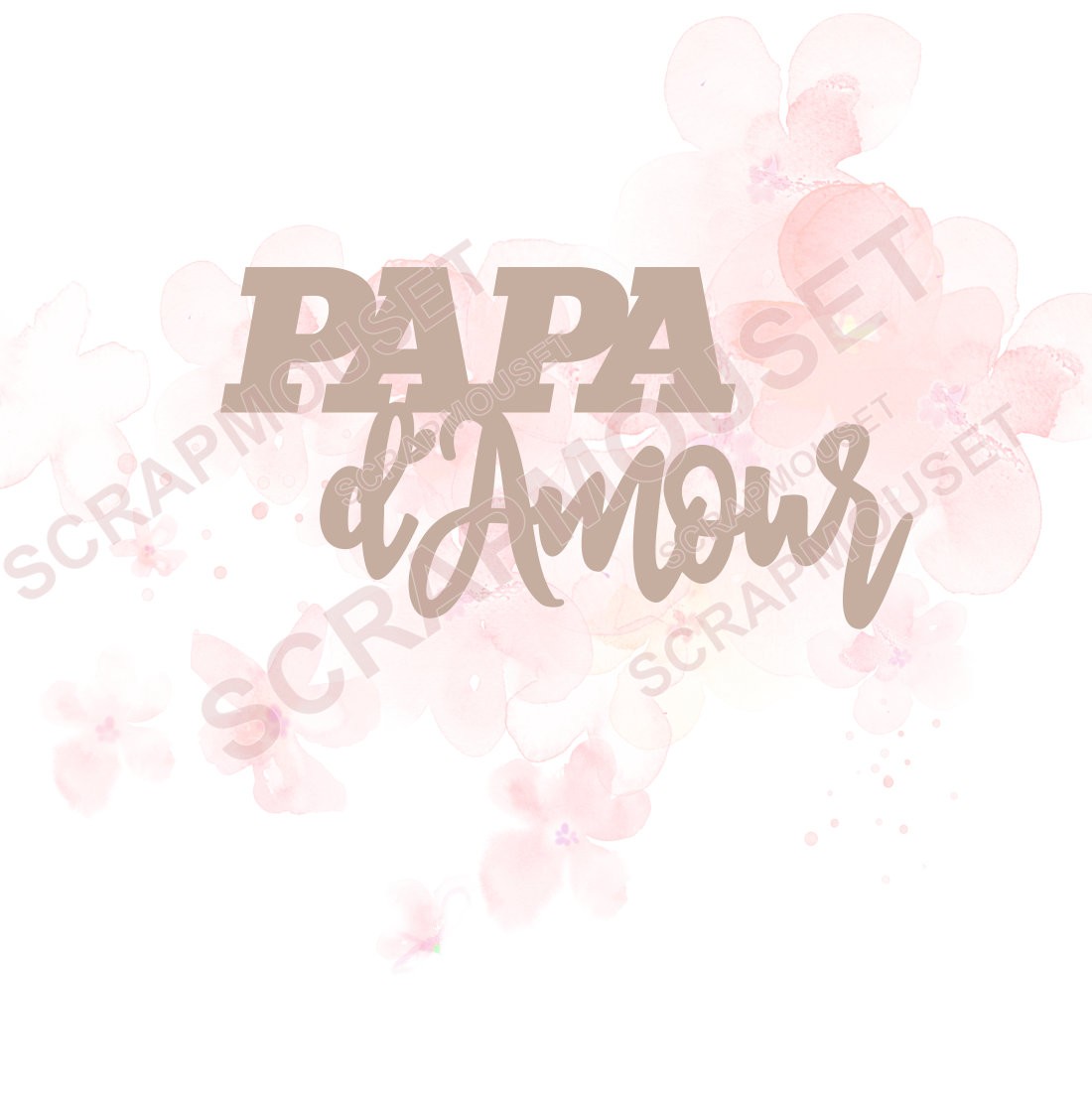 Mot Papa d'amour en carton bois SCRAPMOUSET