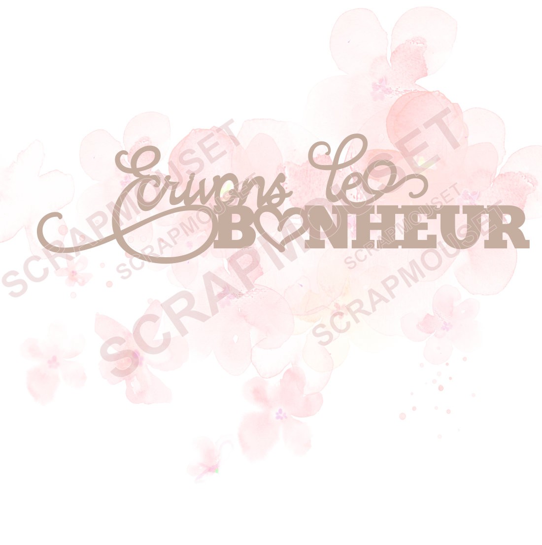 Mot Ecrivons le bonheur en carton bois SCRAPMOUSET
