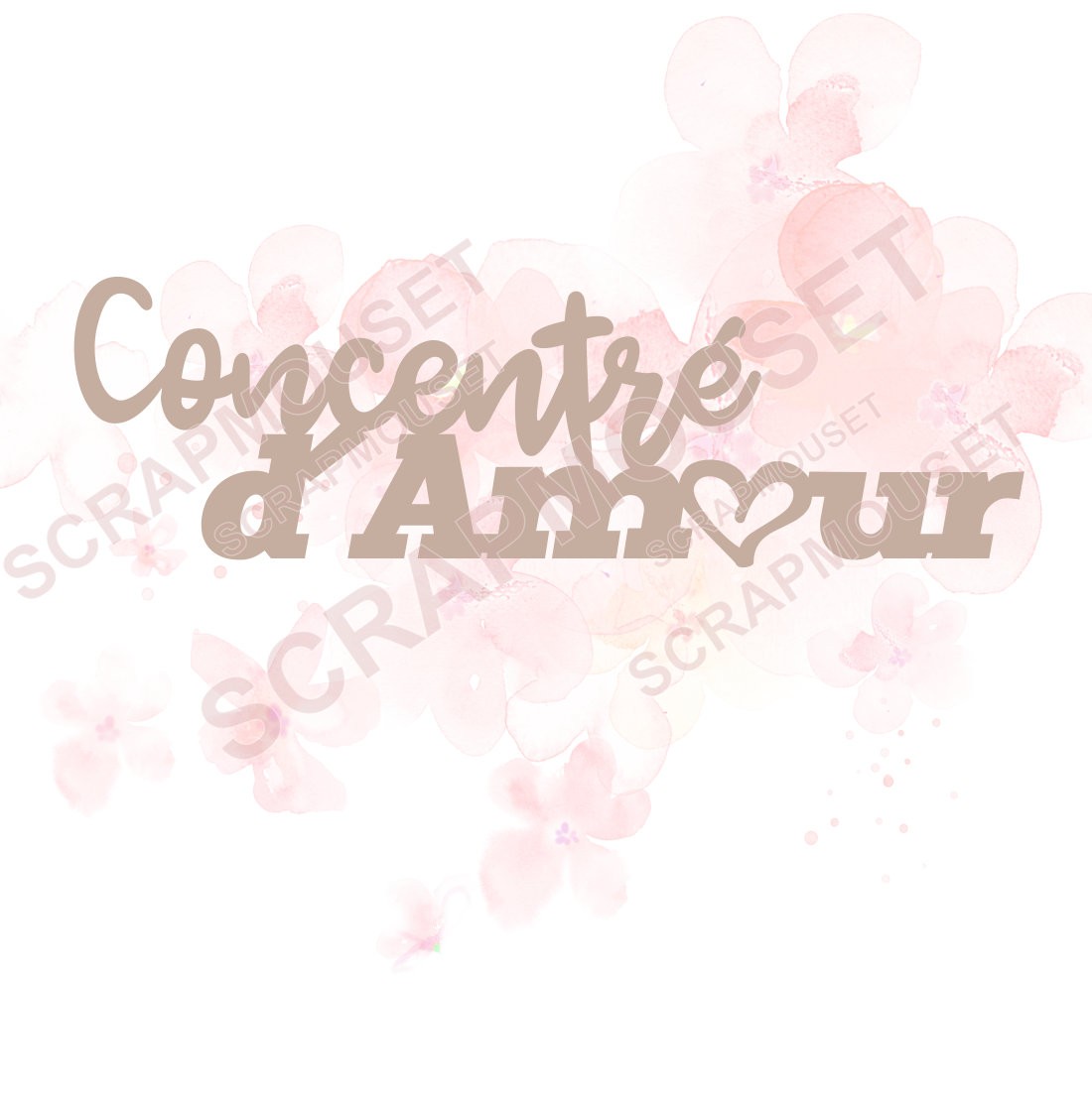 Mot Concentré d'amour en carton bois SCRAPMOUSET