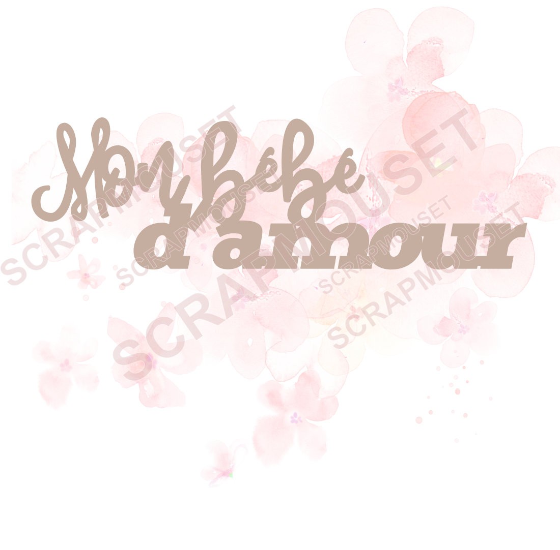 Mot Mon bébé d'amour en carton bois SCRAPMOUSET