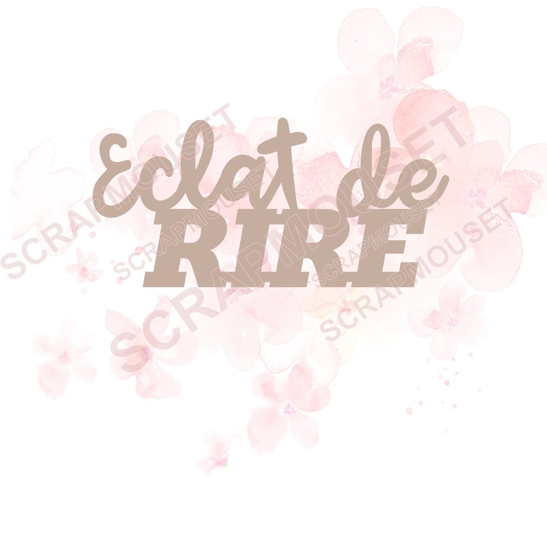 Mot Eclat de rire en carton bois SCRAPMOUSET