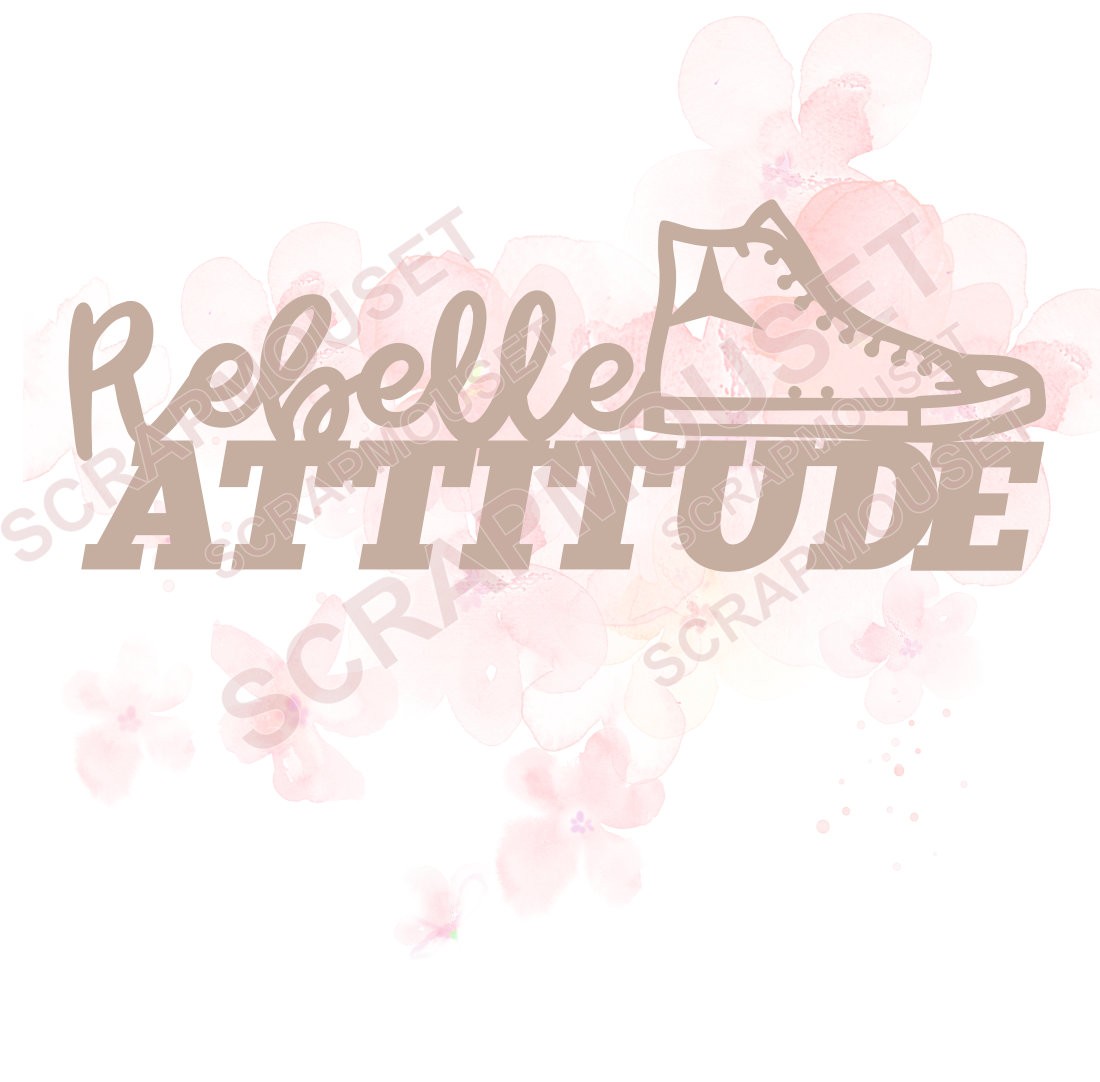 Mot Rebelle attitude en carton bois SCRAPMOUSET