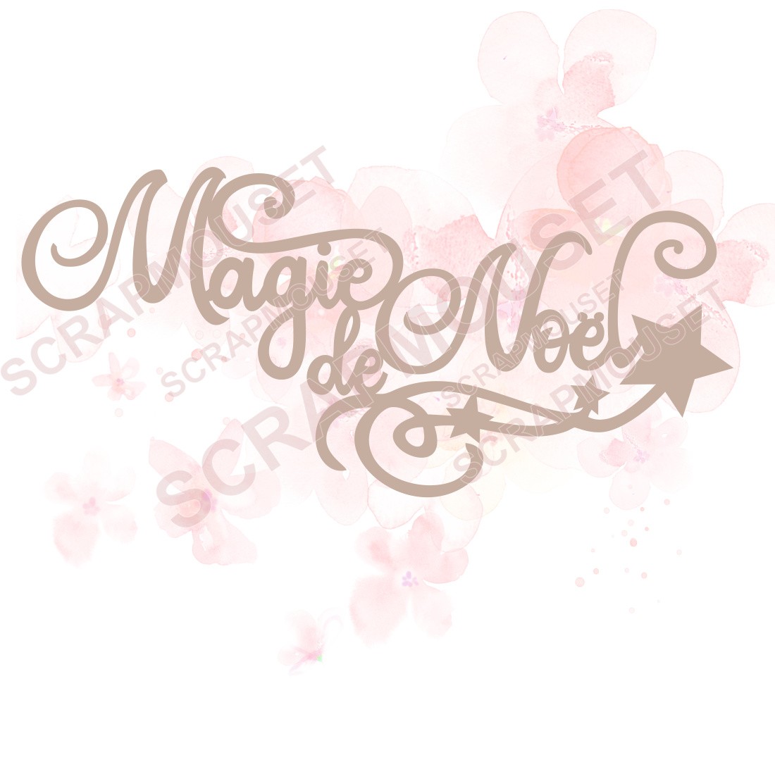 Mot Magie de Noël en carton bois SCRAPMOUSET