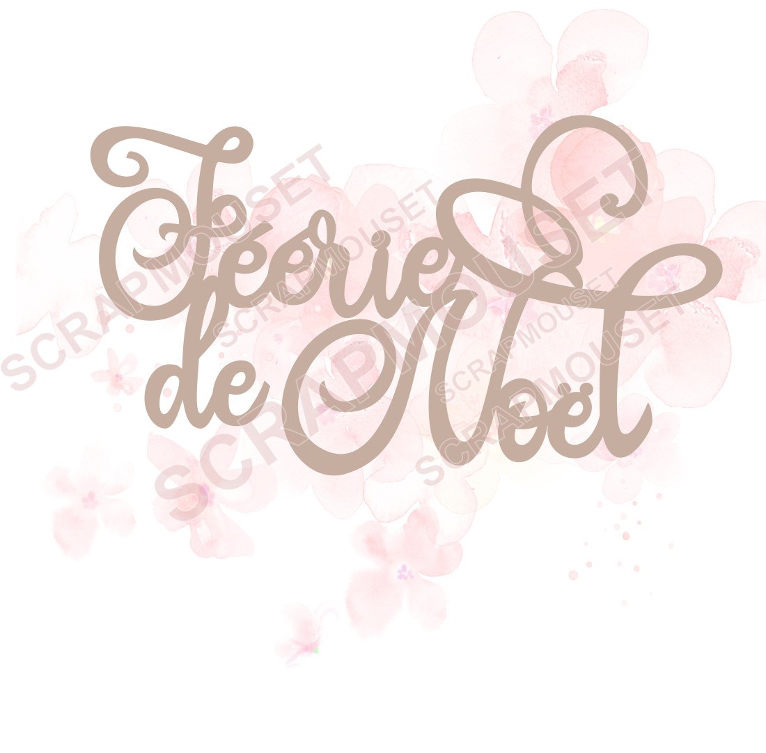 Mot Féérie de Noël en carton bois SCRAPMOUSET