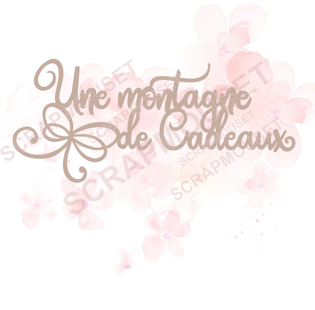 Mot Une montagne de cadeaux en carton bois SCRAPMOUSET