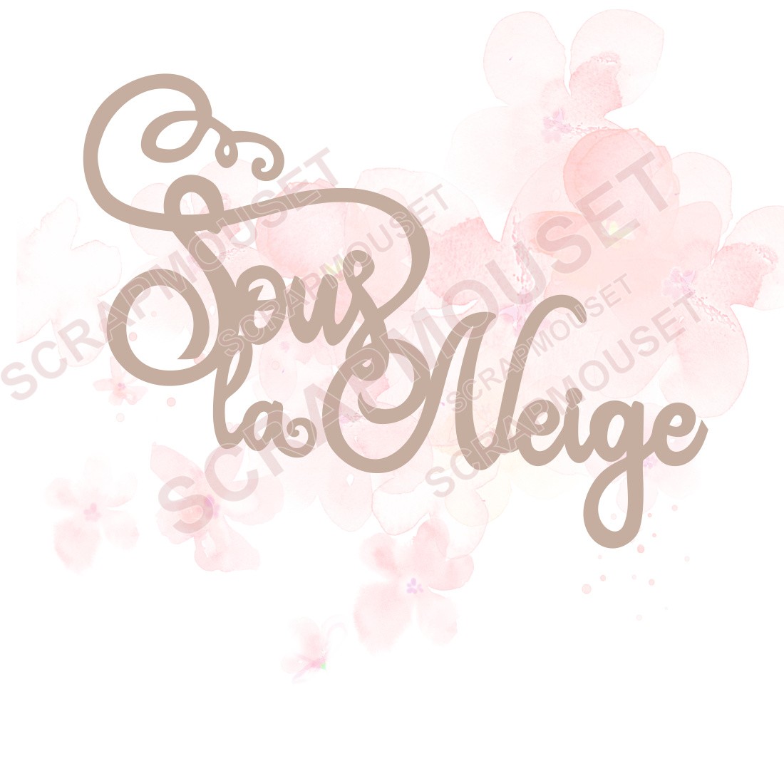 Mot Sous la neige en carton bois SCRAPMOUSET