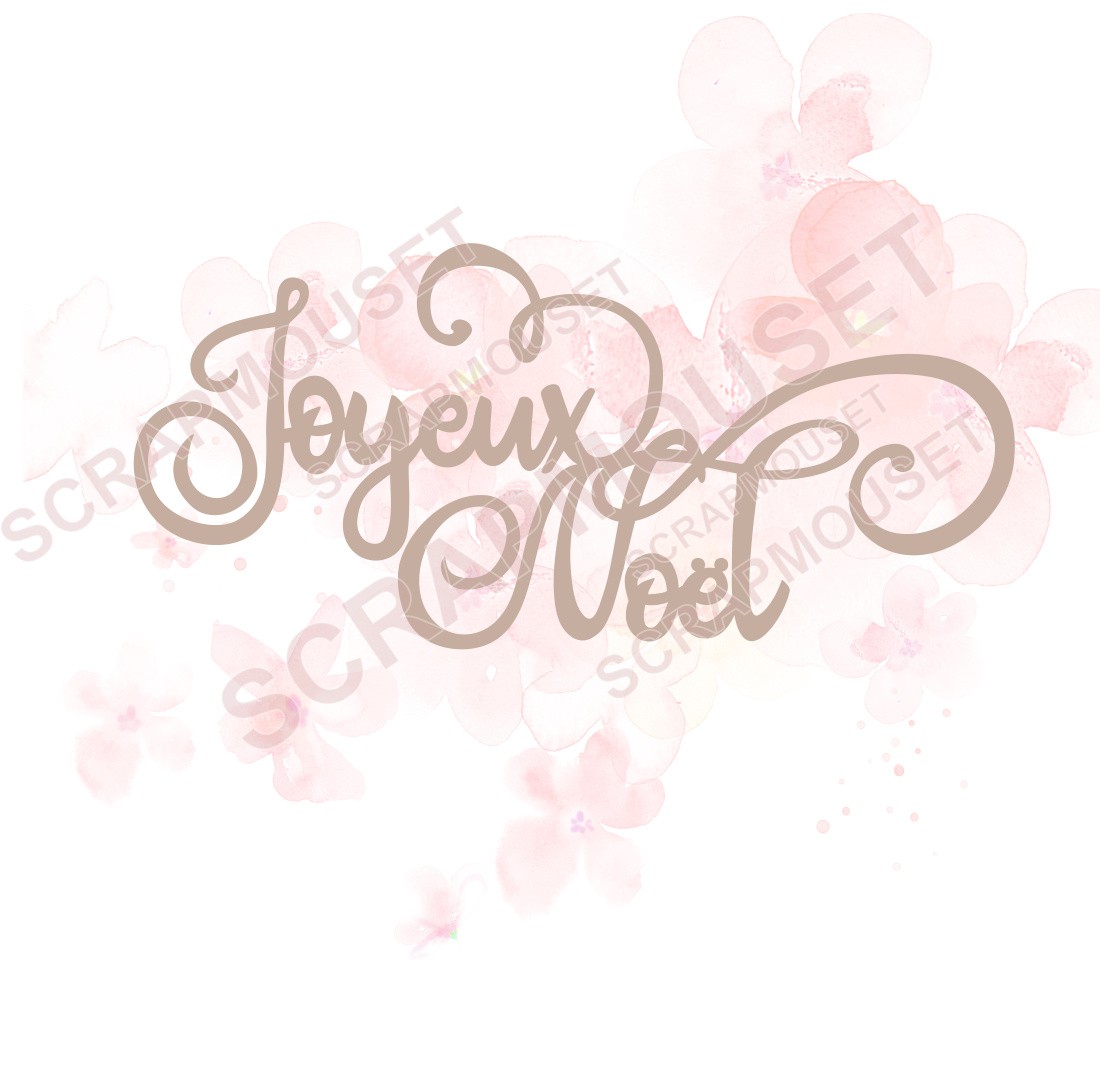Mot Joyeux Noël design en carton bois SCRAPMOUSET