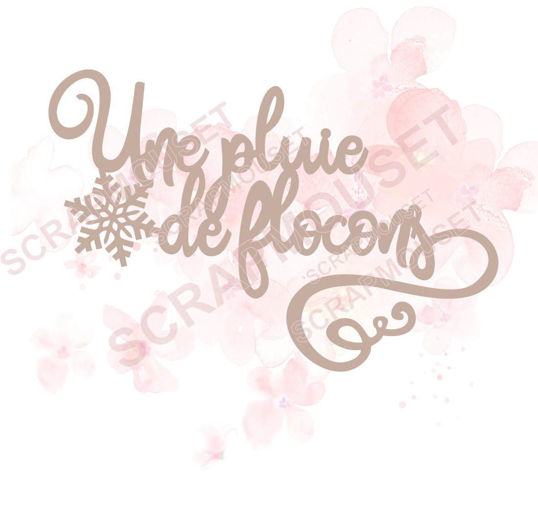Mot Une pluie de flocons en carton bois SCRAPMOUSET