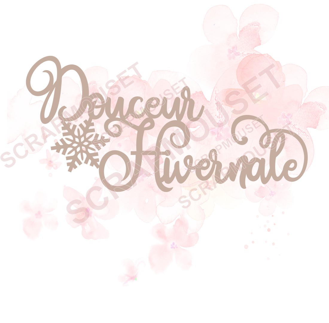 Mot Douceur hivernale en carton bois SCRAPMOUSET