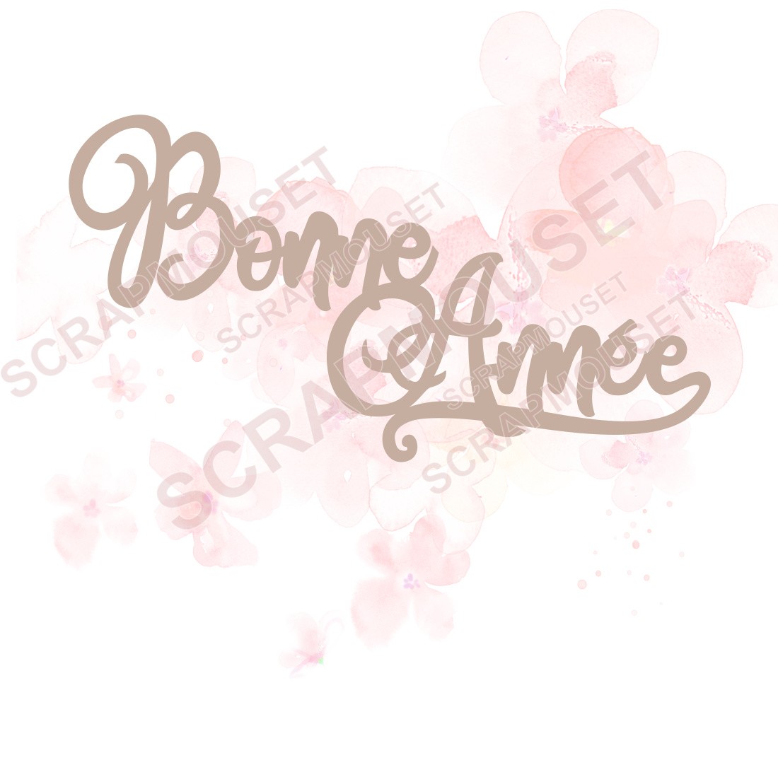 Mot Bonne année design en carton bois SCRAPMOUSET