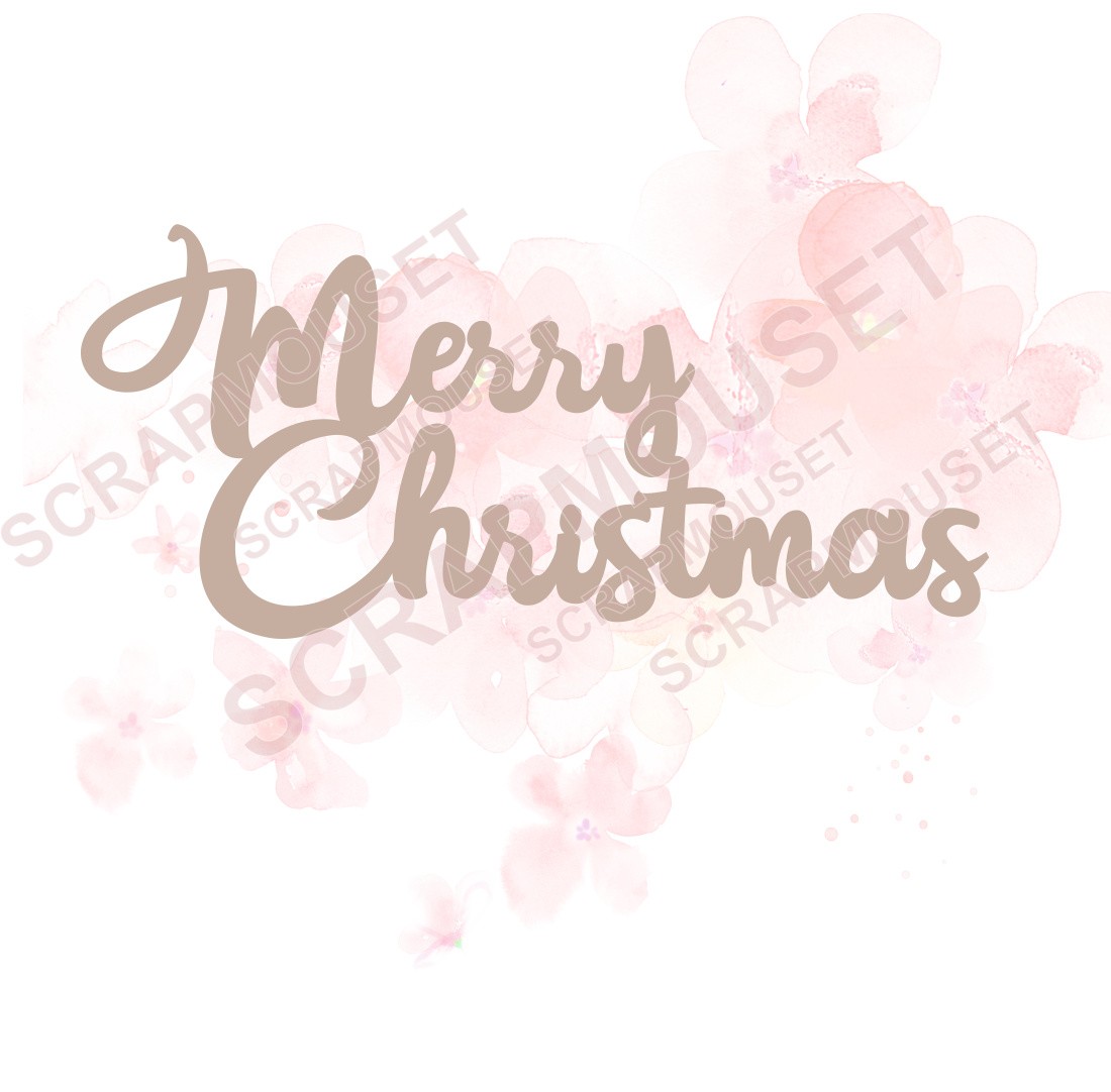Mot Merry Christmas en carton bois SCRAPMOUSET