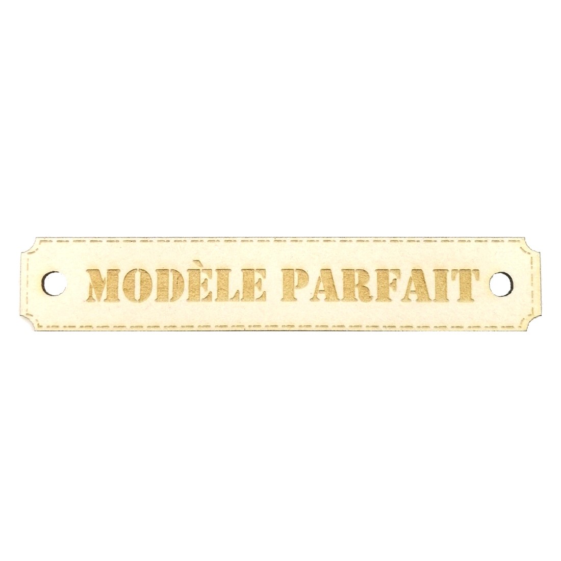Etiquette rectangulaire Modèle parfait avec trous de fixation en carton bois SCRAPMOUSET