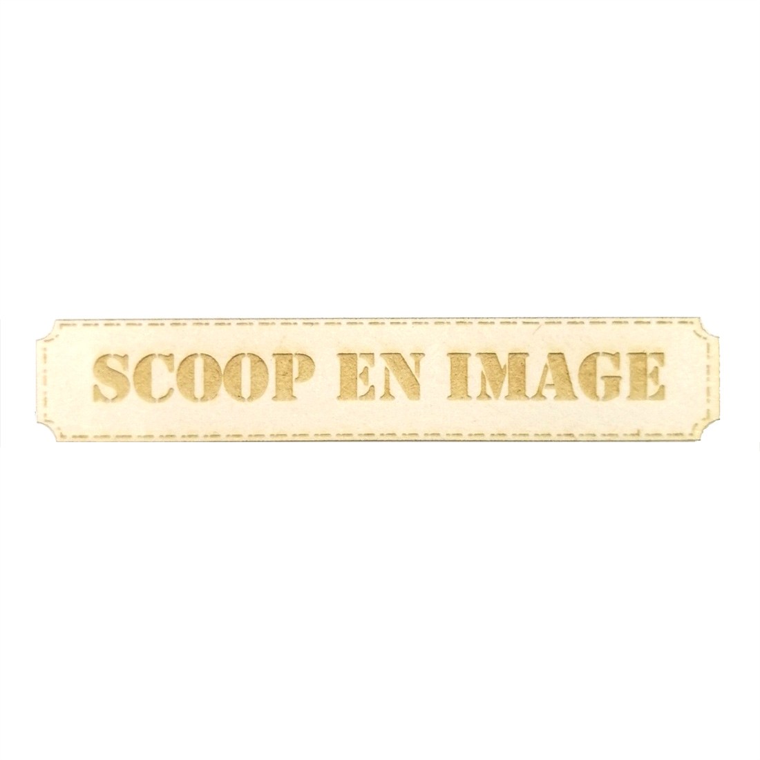 Etiquette rectangulaire Scoop en image en carton bois SCRAPMOUSET
