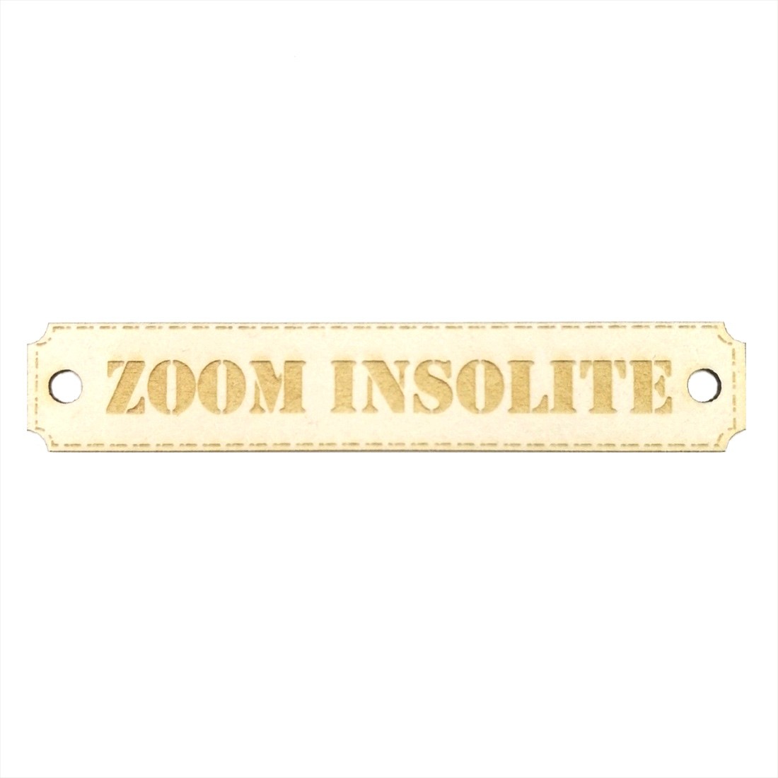 Etiquette rectangulaire Zoom insolite avec trous de fixation en carton bois SCRAPMOUSET