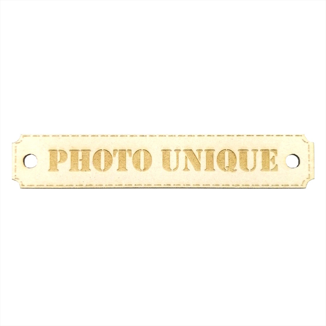 Etiquette rectangulaire Photo unique avec trous de fixation en carton bois SCRAPMOUSET
