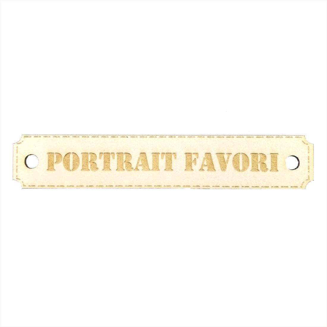 Etiquette rectangulaire Portrait favori avec trous de fixation en carton bois SCRAPMOUSET