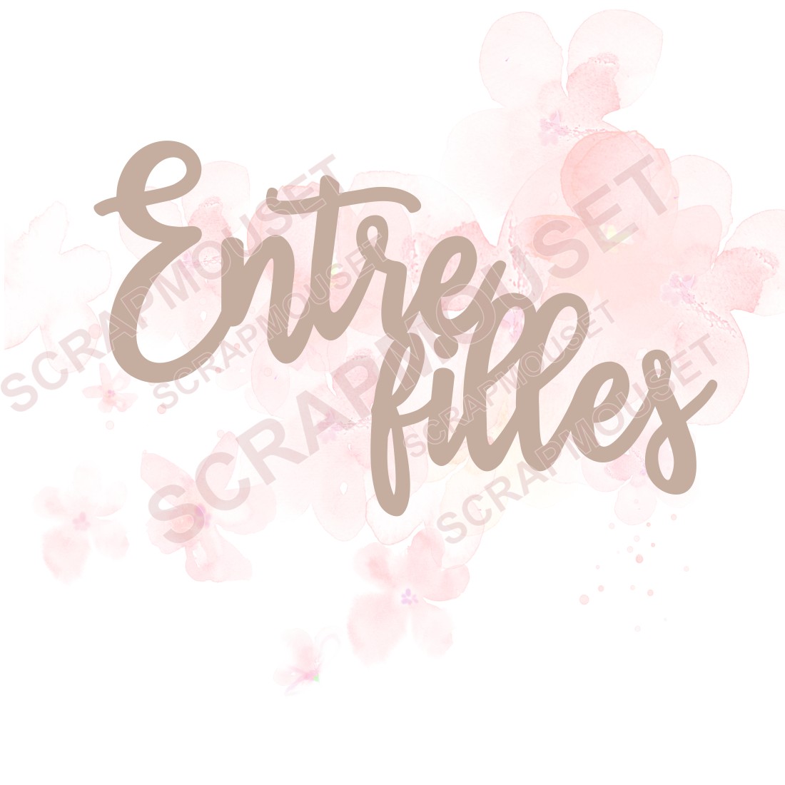 Mot Entre filles en carton bois SCRAPMOUSET
