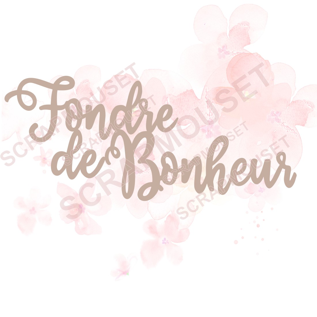 Mot Fondre de bonheur en carton bois SCRAPMOUSET