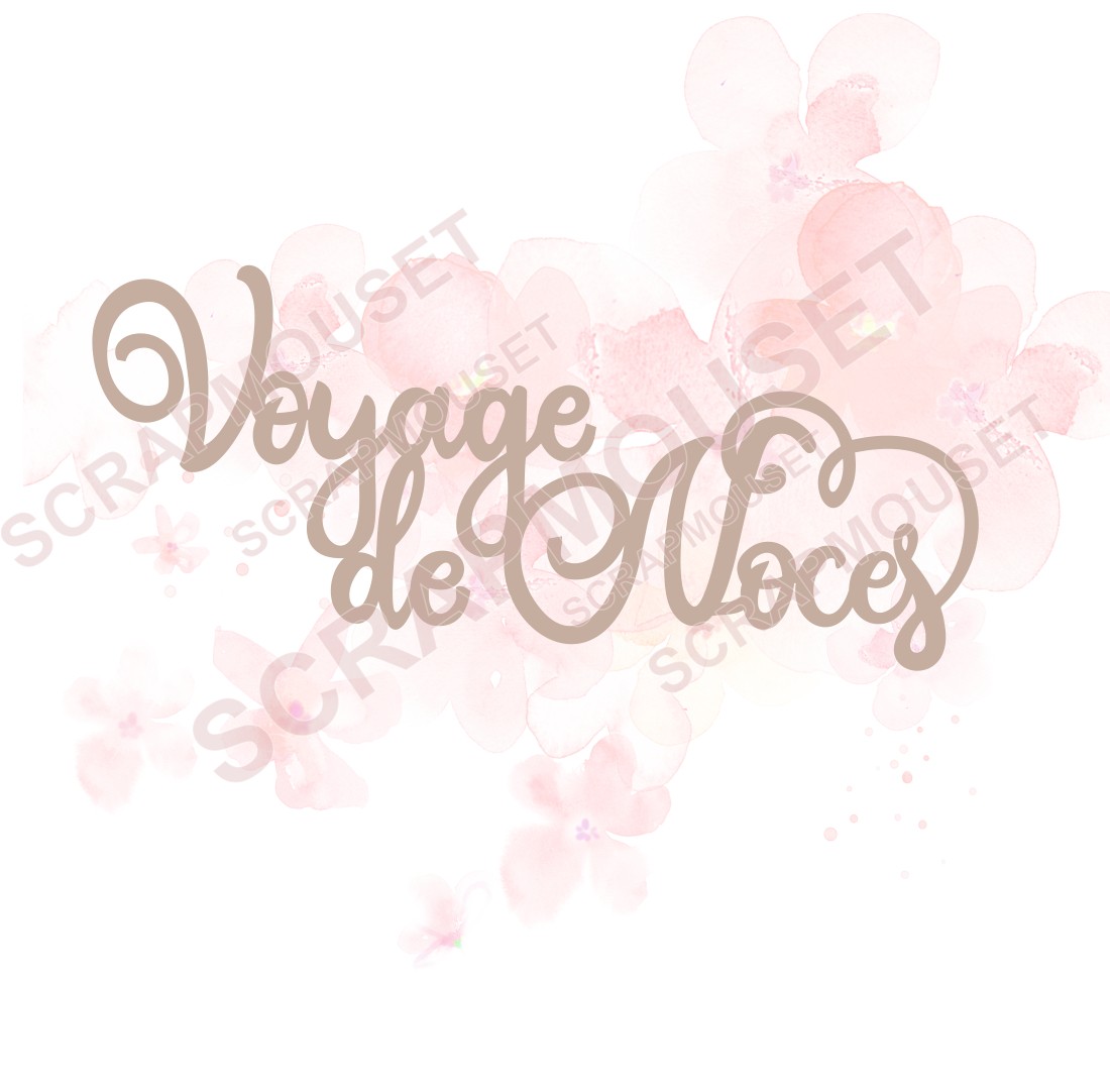 Mot Voyage de noces en carton bois SCRAPMOUSET