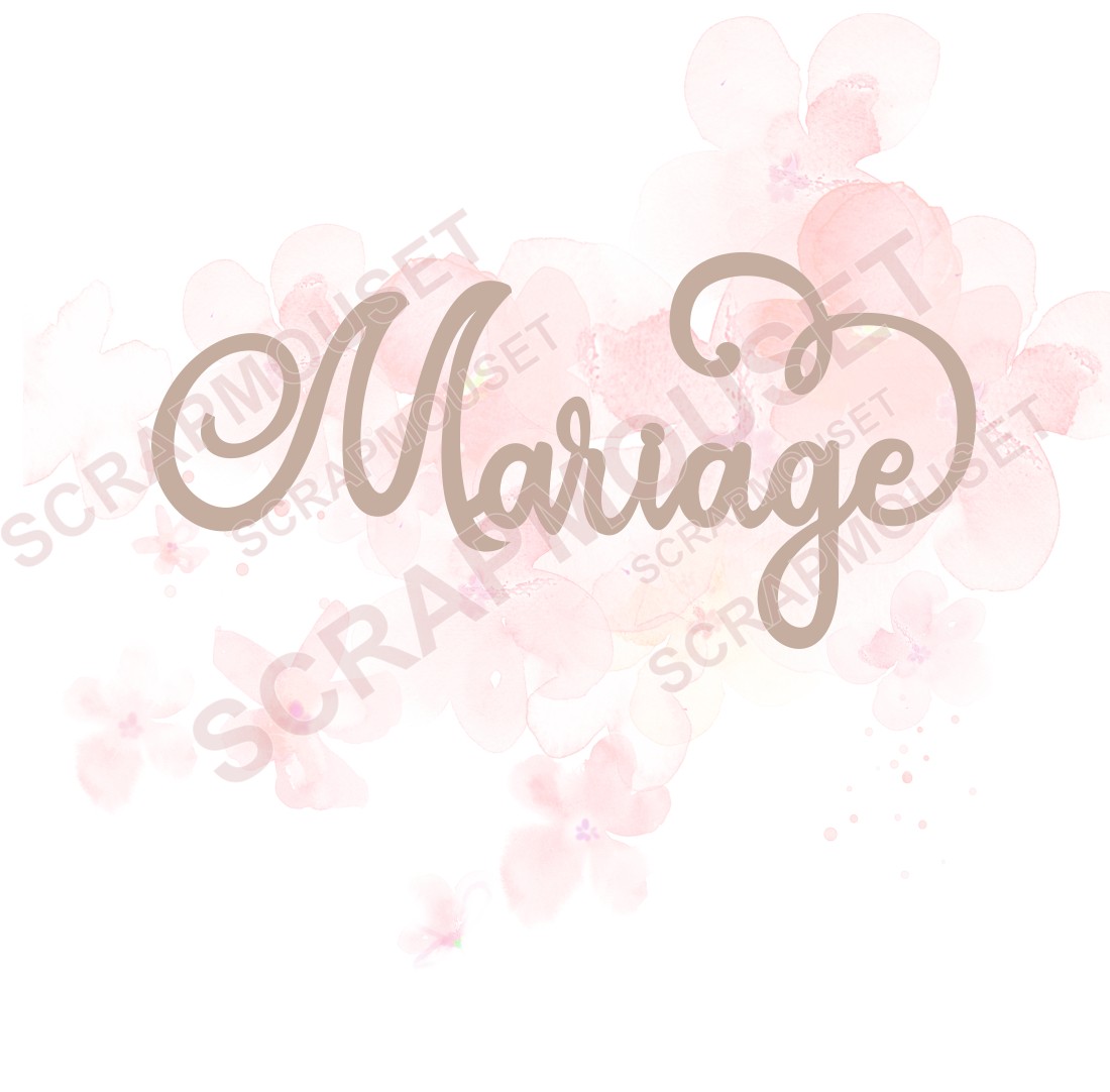 Mot Mariage en carton bois SCRAPMOUSET