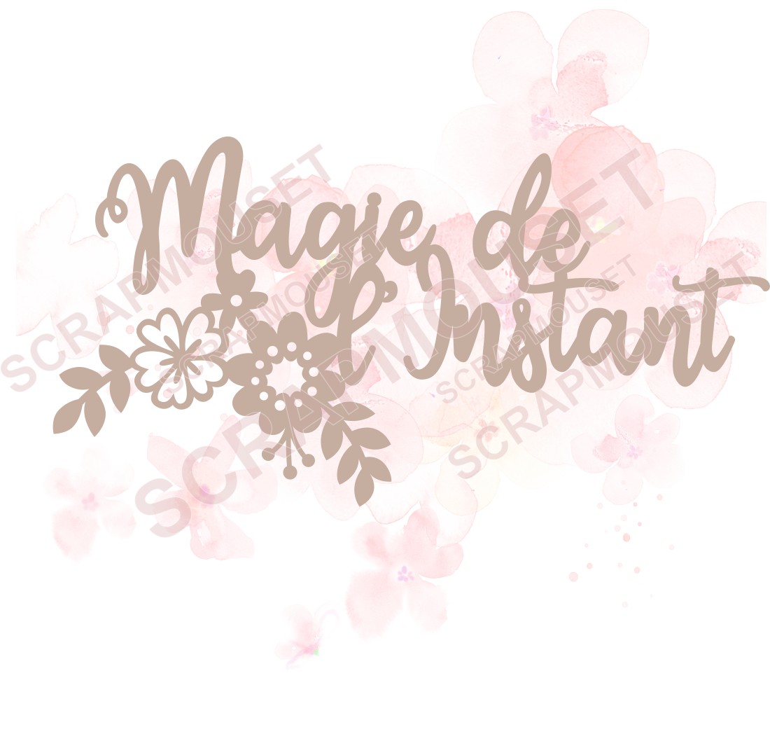 Mot Magie de l'instant en carton bois SCRAPMOUSET