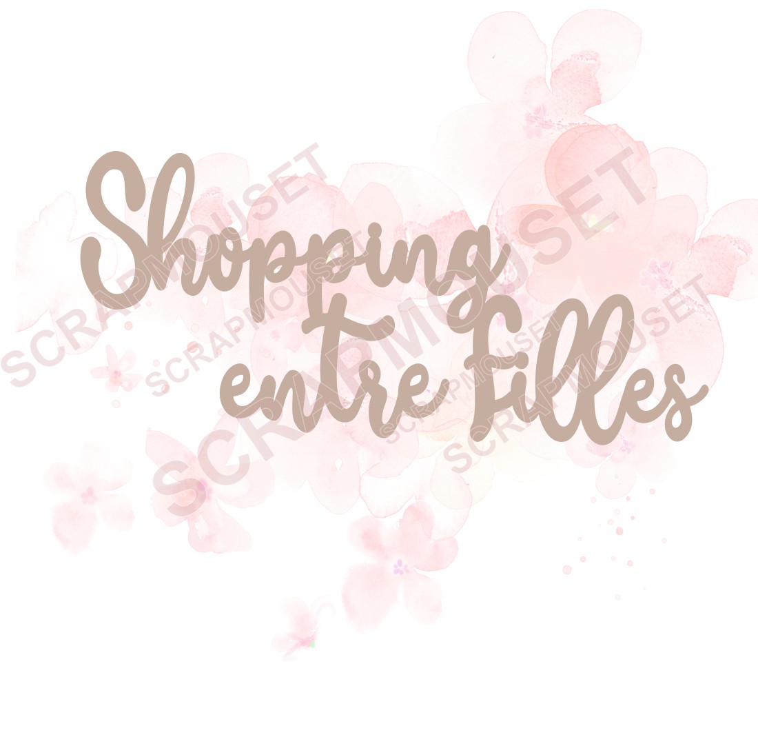 Mot Shopping entre filles en carton bois SCRAPMOUSET