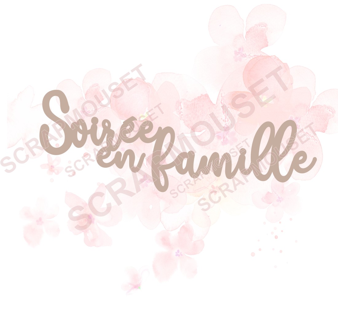 Mot Soirée en famille en carton bois SCRAPMOUSET