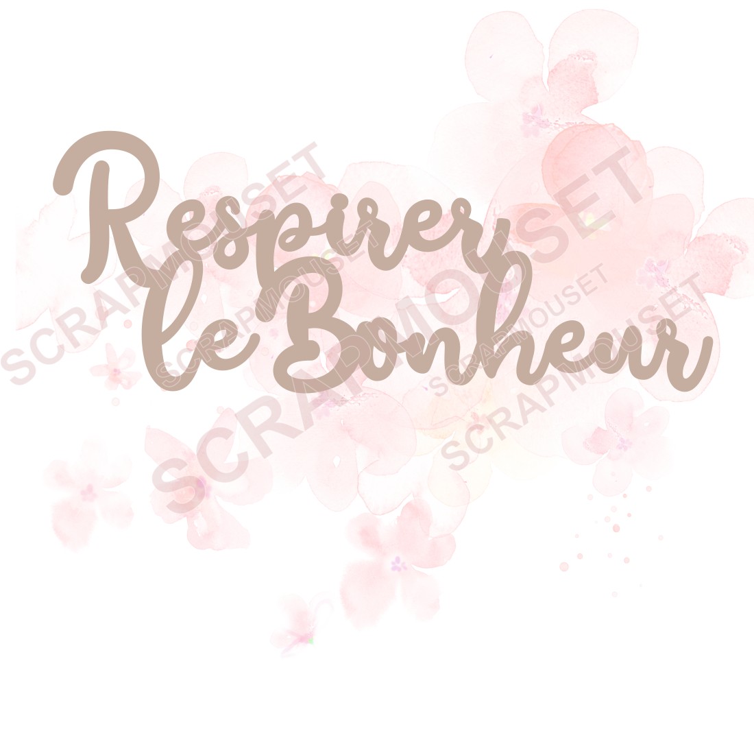 Mot Respirer le bonheur en carton bois SCRAPMOUSET