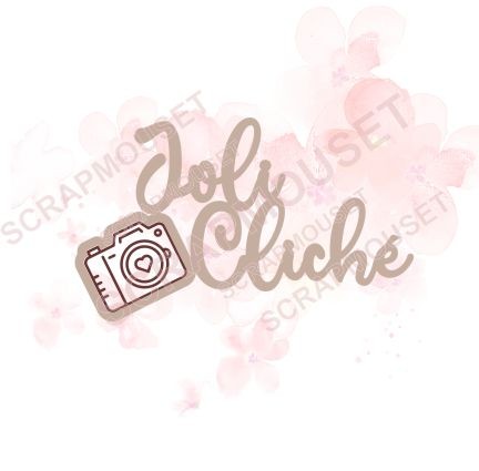 Mot Joli cliché en carton bois SCRAPMOUSET